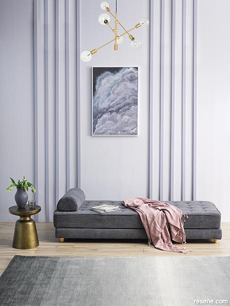 A room with restful mauve battens