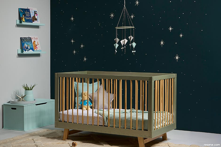 A night sky themed nursery