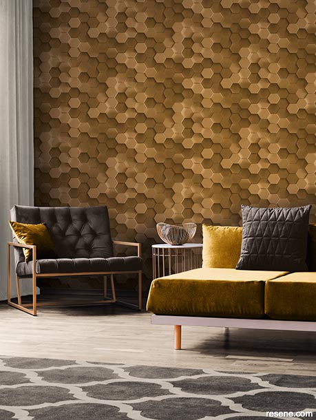 A luxurious geometric wallpaper design