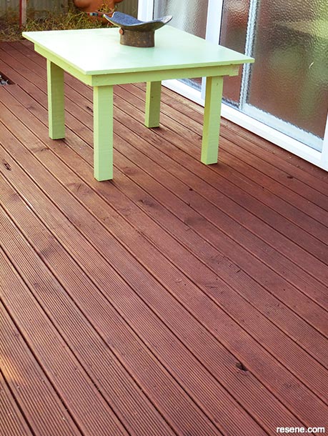 Stain and revive an old wooden deck