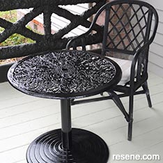Painted iron table