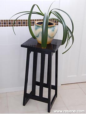 Faux lacquered plant stand