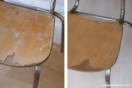 Sanding damaged chairs