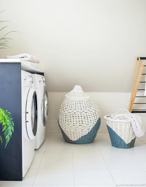 Paint stylish cane laundry baskets