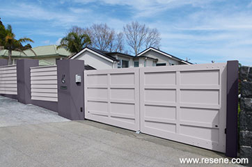 A smokey lavender toned gate and panels