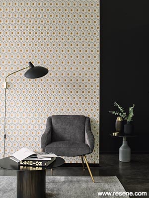 Hexagon pattern - Resene Wallpaper 35899-1