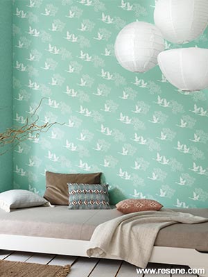 Light green and white - Resene Wallpaper HAN100317010
