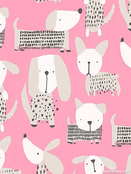 Cute pink dogs - Resene Wallpaper 36755-2