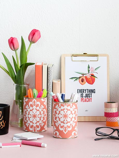Wallpapered storage containers
