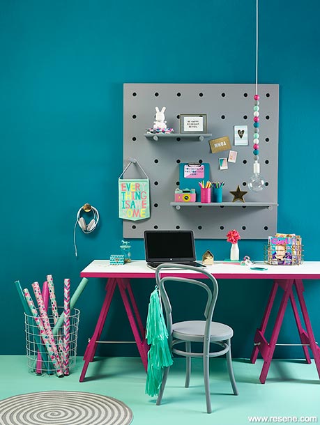 A fun and colourful study space