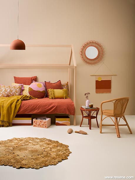 Sunset pink kid's bedroom