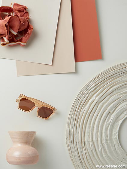 A blush toned mood board brings warmth and softness