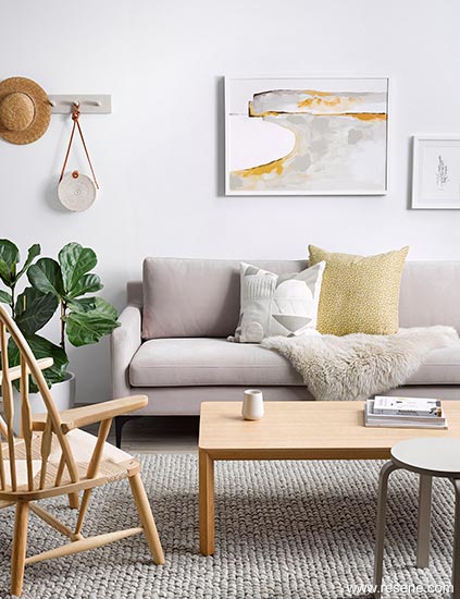 A siimple and nurturing lounge with a strong Scandi vibe