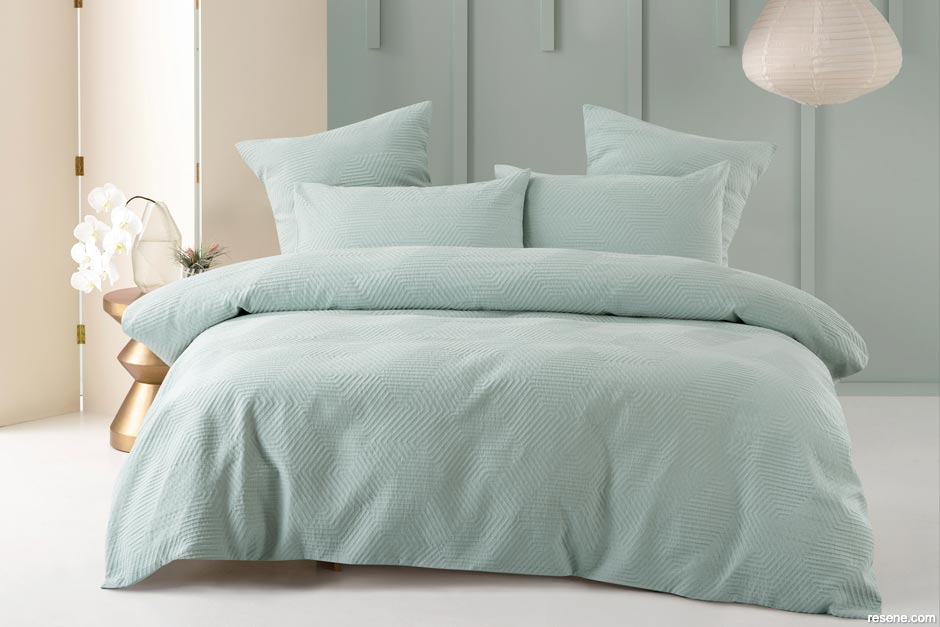 Choose bedlinen from the Resene Living range to match your room colours