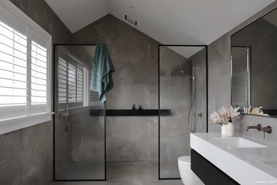 A modern grey bathroom