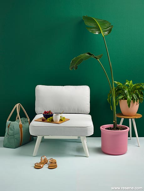 Green tropical sitting space