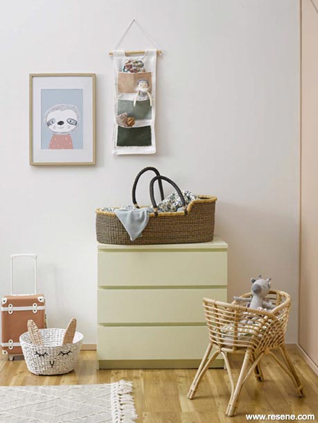 Paint a set of drawers and use as a nursery change table