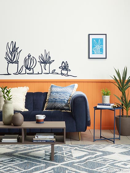 Plant mural on lounge wall