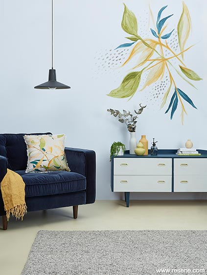 Paint a floral mural in your lounge
