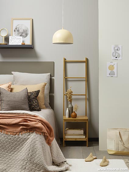 Girls bedroom in greys and beige