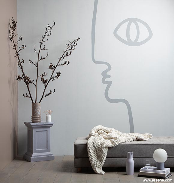 A bauhaus inspired mural in your lounge