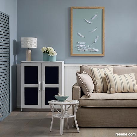 A Grey/white Hampton's style living room