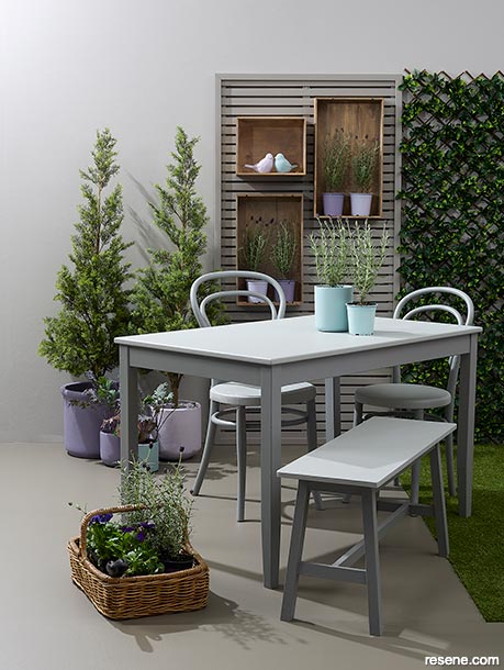 Brown and purple outdoor space