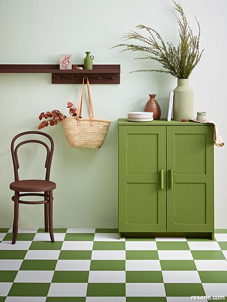 A green Cottagecore tile look
