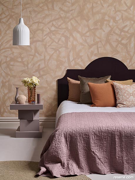 Handpainted wallpaper look in your bedroom