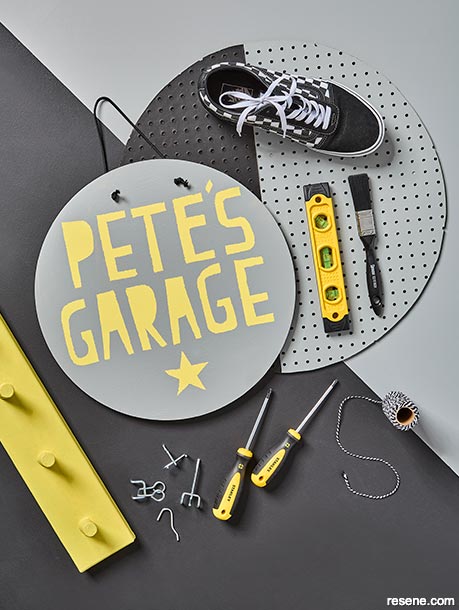 A moodboard showing storage solutions for your garage