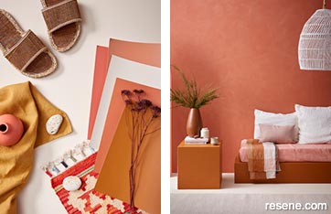 Italian inspired terracotta lounge and bedroom