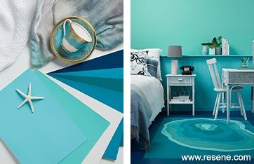Teal shades in your bedroom