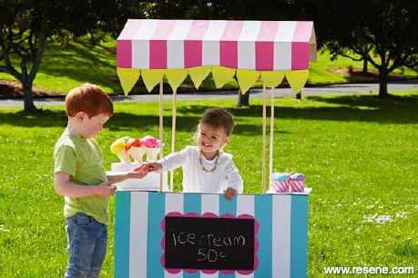 A colourful ice cream stand