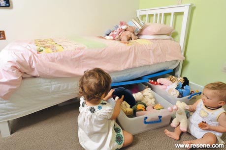 Toy storage in kids bedroom