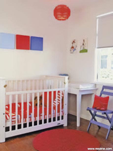 A red and blue nursery