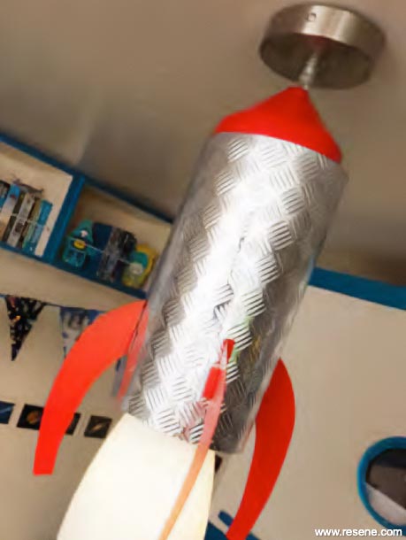 A rocket decoration for your kid's room