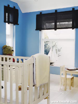 A light blue nursery