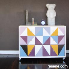 Paint drawers with a funky design
