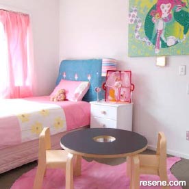 Pink and white girl's room