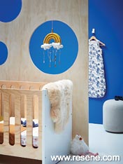 A nursery with room divider