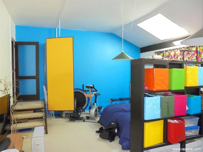 he playroom is fresh in Resene Curious Blue