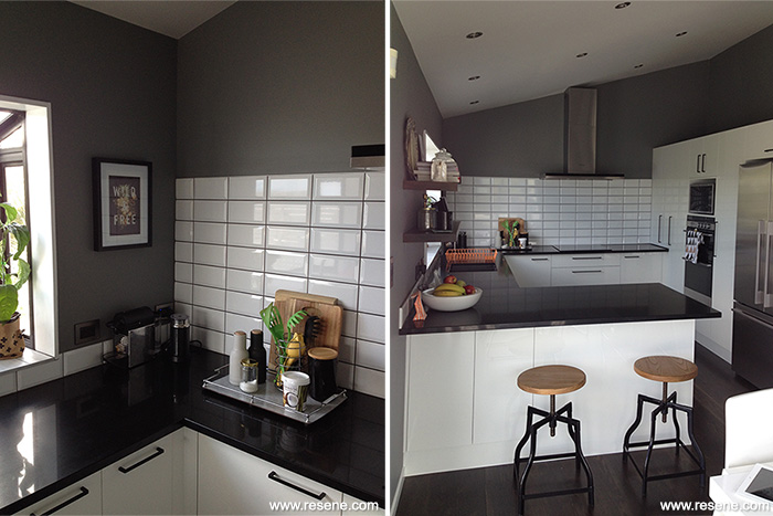 A kitchen is transformed with Resene Double Stack