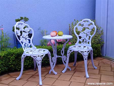 Resene Lavender chairs and table