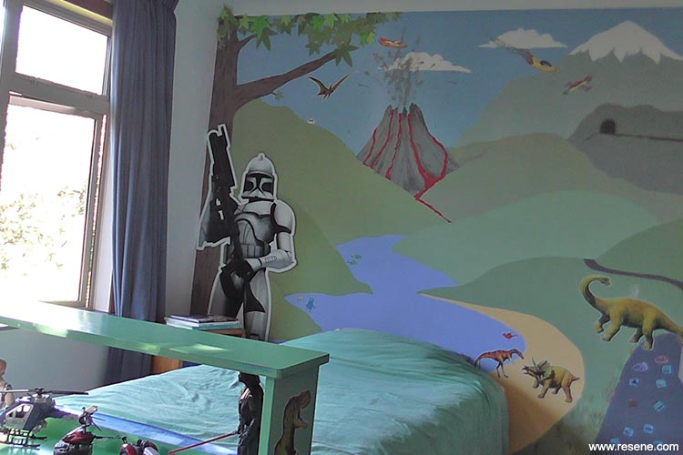 Painting childrens wall mural