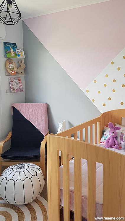 Soothing nursery feature wall 