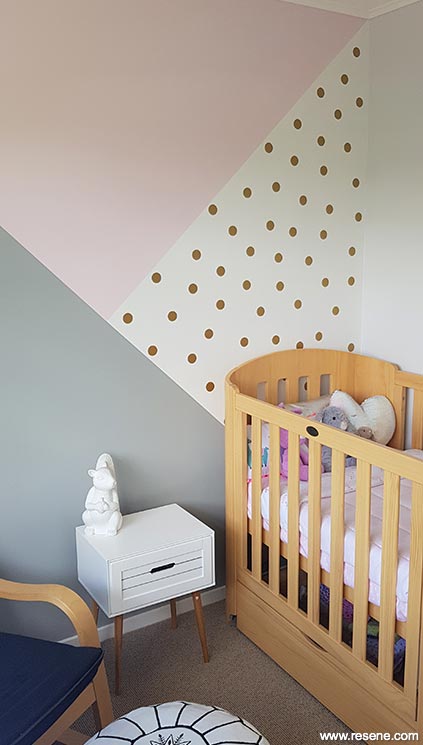 Soothing nursery feature wall