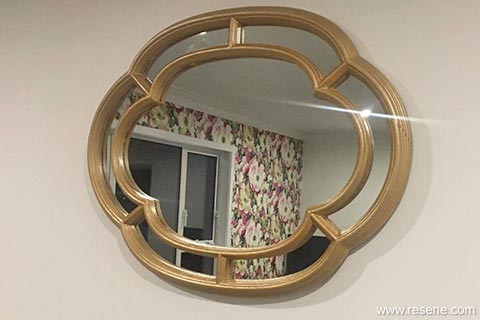 Mirror and wallpaper