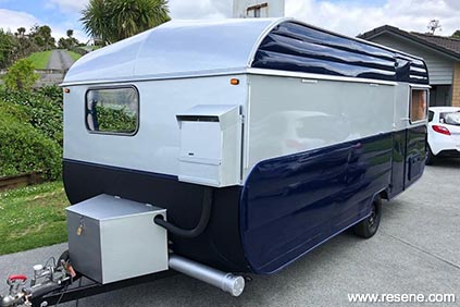 70's inspired caravan  exterior