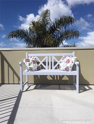 Painted outdoor seat