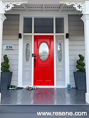 Bright red entrance